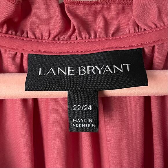 Lane Bryant Dress Womens Size 22/24 Burnt Orange Midi Pleated Ruffle Tank A-Line - Picture 10 of 12